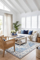 Conrad Blue Non-Slip Rug — AI styled visualisation