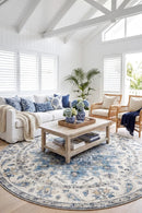 Conrad Blue Round Non-Slip Rug — AI styled visualisation