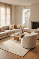 Conscious Loom Embrace Cream Rug — AI styled visualisation