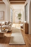 Conscious Loom Embrace Cream Runner Rug — AI styled visualisation