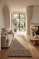 Conscious Loom Embrace Stone Runner Rug — AI styled visualisation
