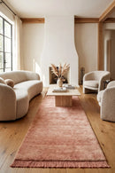 Conscious Loom Kinship Blush Pink Runner Rug — AI styled visualisation