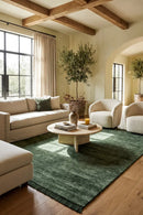 Conscious Loom Kinship Forest Green Rug — AI styled visualisation