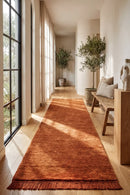 Conscious Loom Kinship Paprika Runner Rug — AI styled visualisation