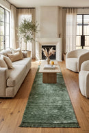 Conscious Loom Kinship Sage Green Runner Rug — AI styled visualisation
