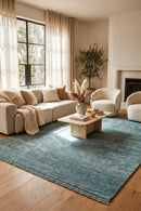 Conscious Loom Kinship Sky Blue Rug — AI styled visualisation