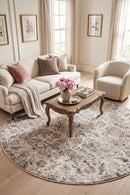 Constantine Round Non-Slip Rug — AI styled visualisation