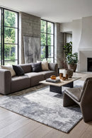 Contemporary Cove Smokey Quartz Rug — AI styled visualisation