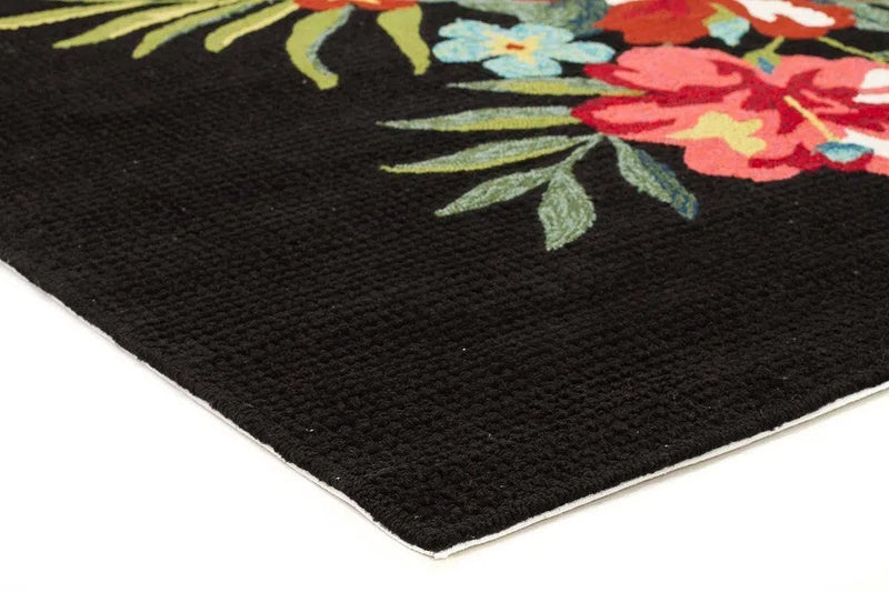 Copocabana-Kelsey Bouquet Black Indoor Outdoor Rug