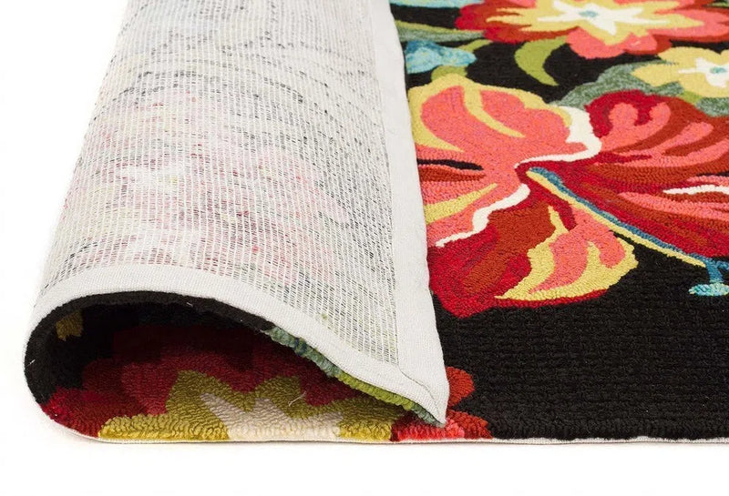 Copocabana-Kelsey Bouquet Black Indoor Outdoor Rug