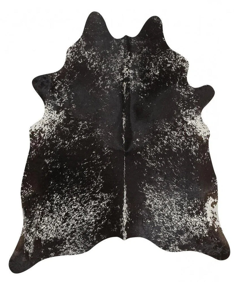 Cowhide-Exquisite Natural Cow Hide Salt & Pepper Black