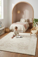 Cushy Asha Natural Rug — AI styled visualisation