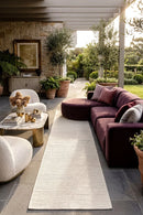 Darren Palmer Sandridge Cream Indoor/Outdoor Runner Rug — styled outdoor setting