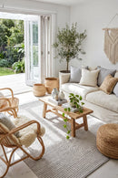 Denver Grey & Ivory Indoor Outdoor Rug — AI styled visualisation