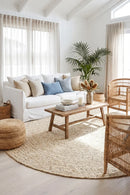 Diva Bleached Natural Rug — AI styled visualisation