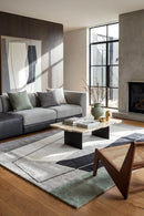 Aria Grey Green Abstract Rug — AI styled visualisation