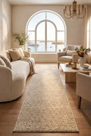 Emma Blomfield Plume Oat Runner Rug — AI styled visualisation