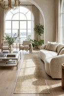 Emma Blomfield Rogue Linen Runner Rug — AI styled visualisation