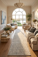 Emma Blomfield Veil Blue Runner Rug — AI styled visualisation