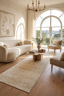 Emma Blomfield Veil Natural Runner Rug — AI styled visualisation