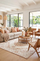 Emotion 77 Peach Rug — AI styled visualisation