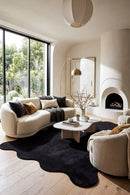 Evelyn Black Rug — AI styled visualisation
