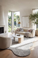 Evelyn Silver Rug — AI styled visualisation