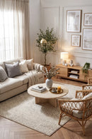 Evoke Diamond Grey Transitional Rug — AI styled visualisation