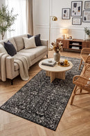 Evoke Estella Charcoal Transitional Runner Rug — AI styled visualisation