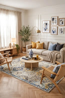 Evoke Poppy Multi Transitional Rug — AI styled visualisation
