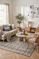 Evoke Remy Silver Transitional Rug — AI styled visualisation
