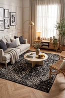 Evoke Scape Charcoal Transitional Rug — AI styled visualisation