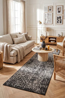 Evoke Scape Charcoal Transitional Runner Rug — AI styled visualisation