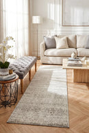 Evoke Shine Silver Transitional Runner Rug — AI styled visualisation
