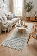 Evoke Slate White Transitional Runner Rug — AI styled visualisation