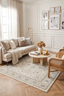 Evoke Winter White Transitional Rug — AI styled visualisation