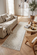 Evoke Winter White Transitional Runner Rug — AI styled visualisation