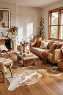 Exquisite Natural Cow Hide Beige White — AI styled visualisation