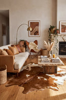 Exquisite Natural Cow Hide Brown White — AI styled visualisation