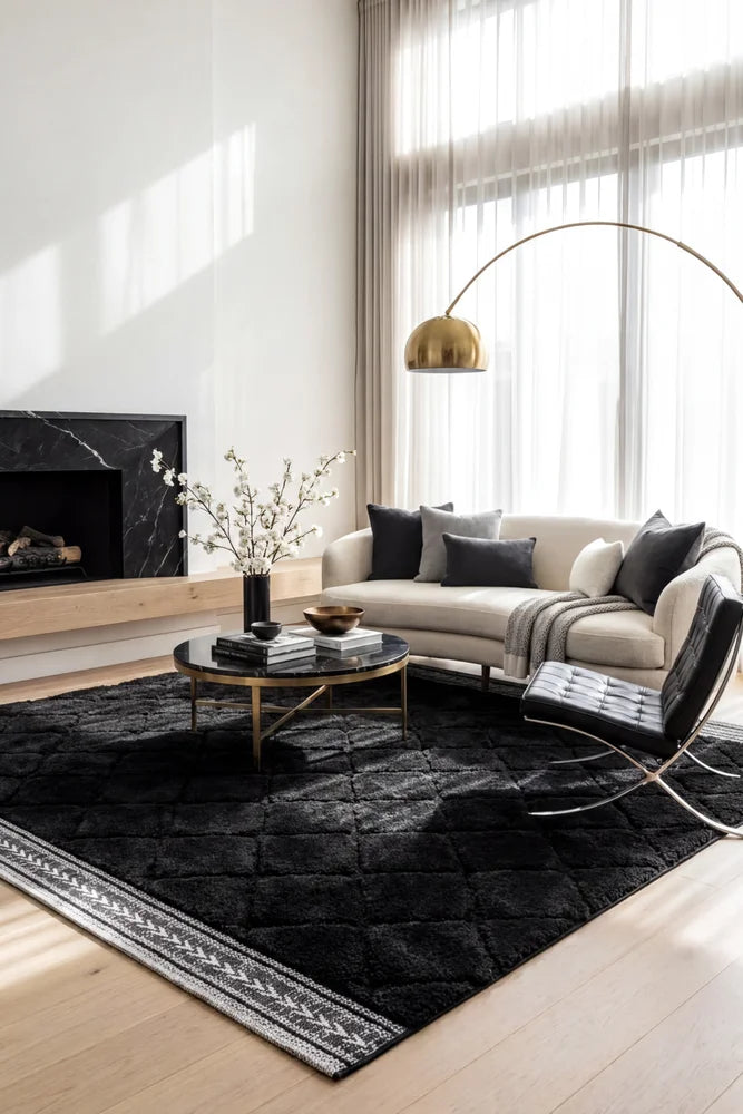 Fara 16 Black Premium Shag — AI styled visualisation