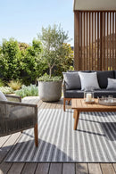 Nevada 632 Indoor Outdoor Grey Rug — styled outdoor setting
