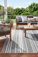 Nevada 632 Indoor Outdoor Grey Rug — styled outdoor setting