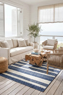 Nevada 994 Indoor Outdoor Blue White Rug — AI styled visualisation