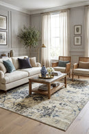 Florence Heritage Rug Bone — AI styled visualisation