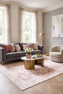 Gemstone Rose Quartz Rug — AI styled visualisation
