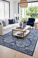 Gwyneth Stunning Transitional Navy Rug — AI styled visualisation