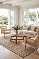 Harlow Hunter Natural Rug — AI styled visualisation