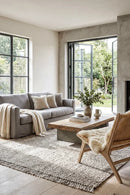 Harlow Parker Silver Rug — AI styled visualisation