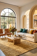 Haven Aliya Gold Rug — AI styled visualisation