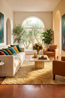 Haven Nyla Gold Rug — AI styled visualisation